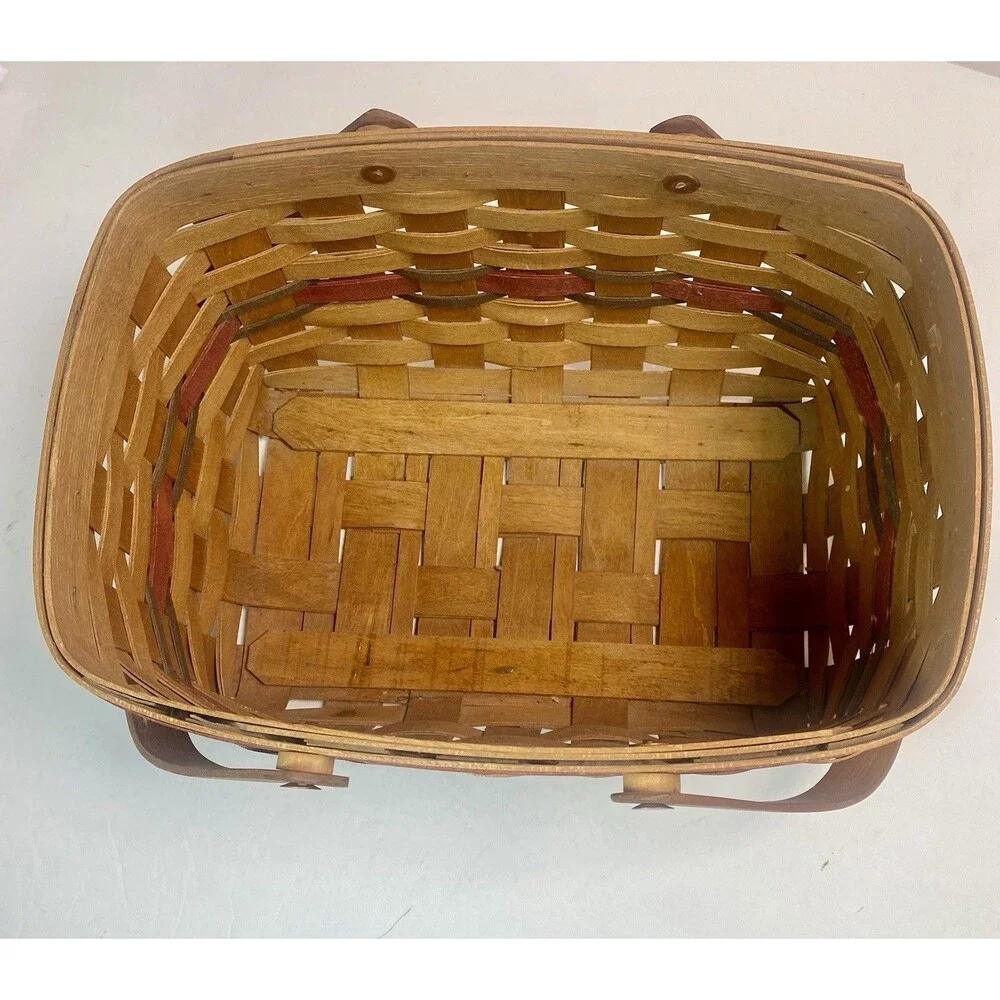 Workshops of Gerald E. Henn Warren, Ohio Maple Basket Dbl Swing Handles Signed - Picture 3 of 9